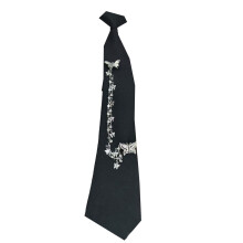 Cravate papillon en strass, pièce de-Double papillon cha 28CM