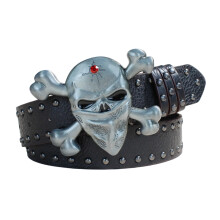 Ceinture rétro Punk en cuir PU souple, Design-Rivets en bronze