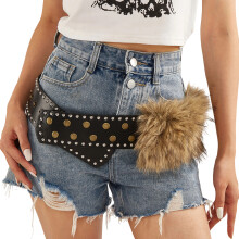 Ceinture Ă pointes de Style gothique, pratique, en cuir PU,-Noir