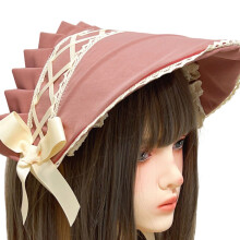Fashion Bonnet Cap Teaparty Cosplay Costume Enhancer Lace-Pink