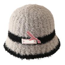 Chapeau seau en fourrure Ushanka pour femmes,-gris foncé M
