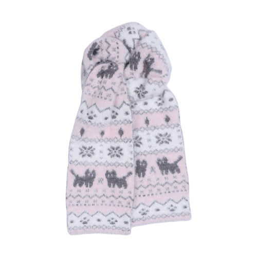 Écharpe réversible avec motif de chats mignons,-Chat rose