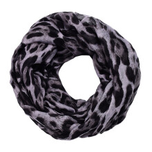 Foulard à motif léopard, couvre-chef, châle au Design-Gris