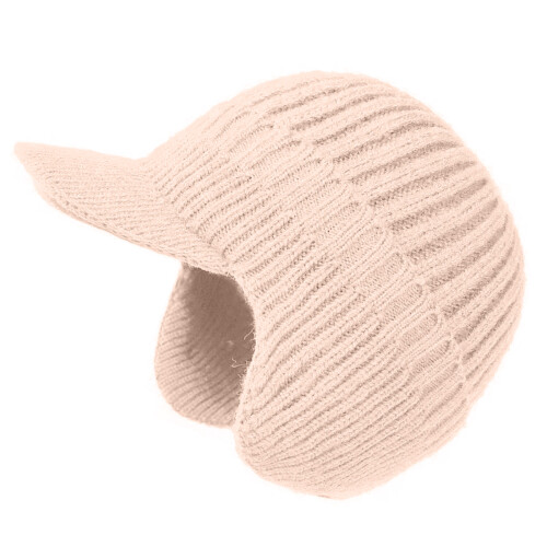 Comfortable Knit Earflap Hat Thickened Thermal Design-Beige