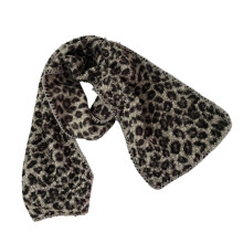 Stijlvolle wintersjaal met dierenprint, polyester lange-Zwart