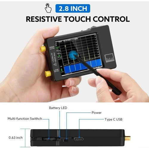 Frequency Analyzer Handheld RF Spectrum Analyzer, 100 kHz960 MHz, 2.8Inch Display 1