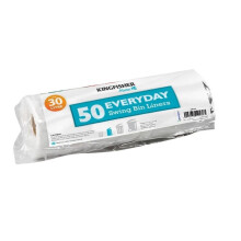 Kingfisher Everyday Swing Bin Liners White 30L 50pk