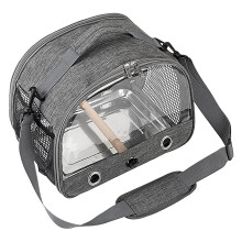 Bird Travel Carrier Backpack by Shotet for Parakeets, Gray
