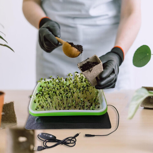 Seedling Heat Mat With Consistent Temperature Control, 3Gear Temperature Adjustment, Rapid and Even Heating 1