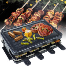 Electric Smokeless Indoor Grill 1300W Double Layer NonStick Pan with Rotary Temperature Control for Home and Party