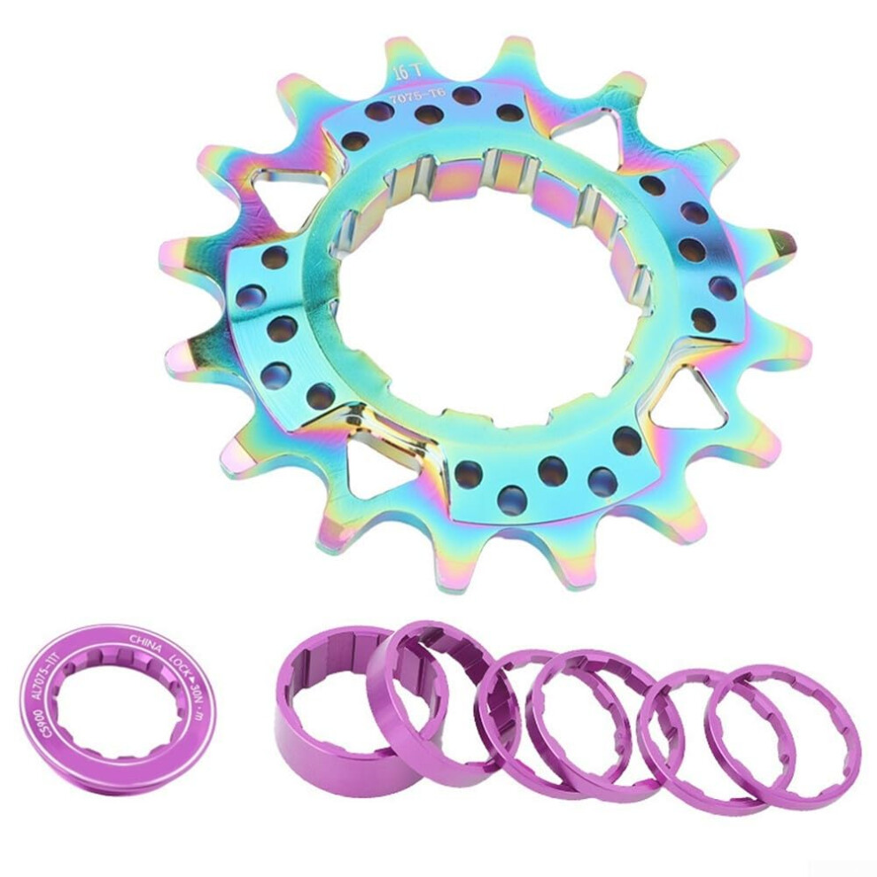 Lightweight Singlespeed Flywheel Cover For Dirt Bikes Made From Strength Aluminum Alloy ( (Colorful (16T)) Colorful (16T)) Pink 9412369321558
