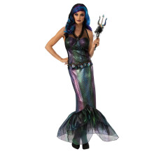 (M, Black/Blue/Green) Rubies Womens/Ladies Queen Of The Dark Sea Costume