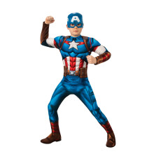 (7-8 Years, Blue/White/Red) Avengers Childrens/Kids Captain America Costume Set