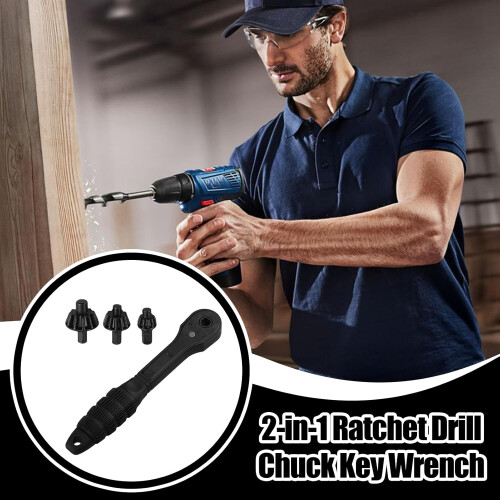 Chuck Key, Double Head Drill Press Tool, Drill Press Plate Cutter, 0.59 x 1.91 x 5.91 In, Easy Hand Use 1