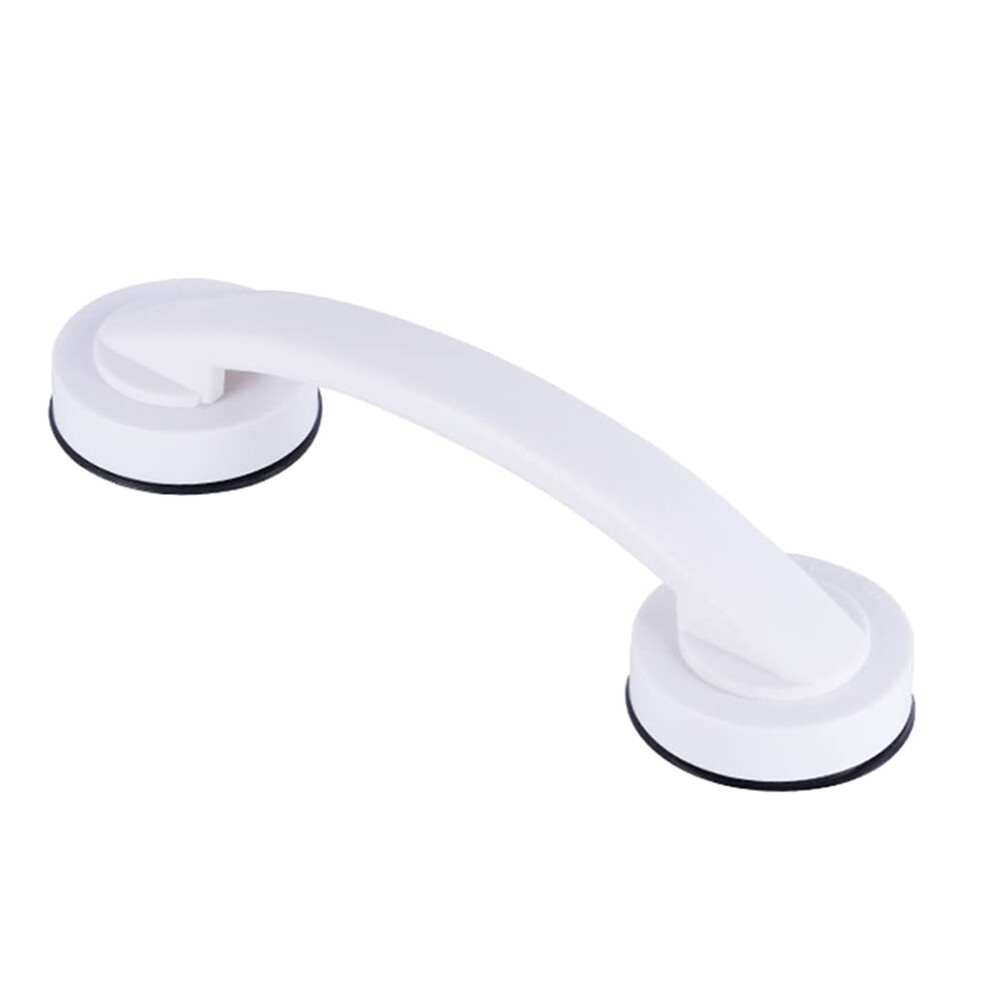 White Shower Grab Bar For Elderly With Reusable Suction Cup, Punch Bathroom Safety Handle,