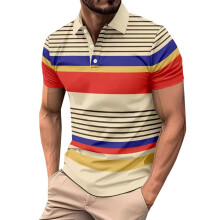 Men's Quick Dry Golf Polo Shirt Casual Sport Shirt RegularFit Cotton Khaki M