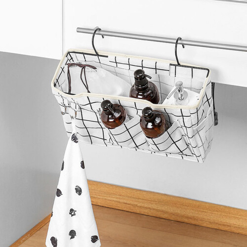 Hanging Storage Organizer, Bedside Caddy with Fully Covered Hook and Loop Fasteners, Adjustable Straps, and Space-Saving Design for Any Room 1
