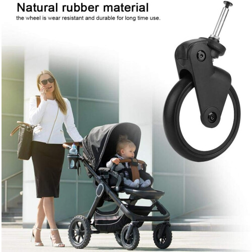 Stroller Replacement Wheels: Complete Set With Universal Compatibility, Easy To Install Wheels For Quick Customization, Natural Rubber Material Ensure 2