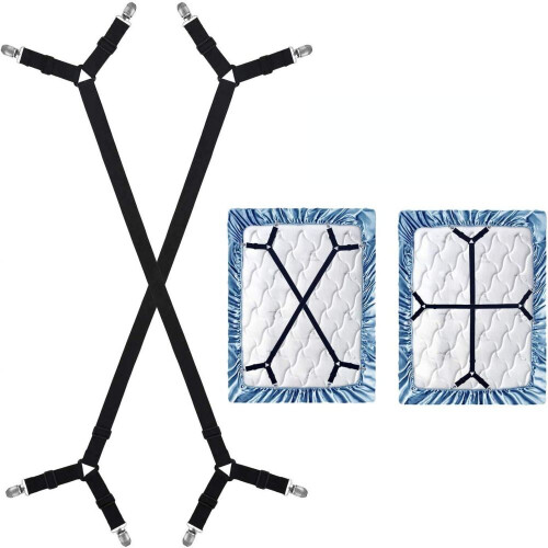Clipes para Lençol de Cama com Elástico, Presilhas Ajustáveis com Design Triangular de Proteção, Cordas Elásticas Resistentes. 1