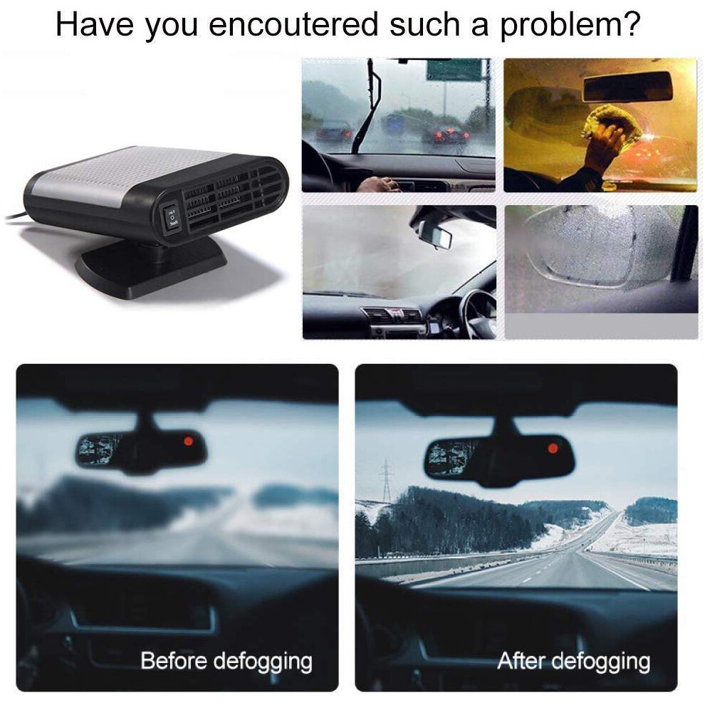 Adjustable & Powerful Car Heater, Air Purification Portable Windshield Defroster For Vehicle Use, Rapid Heating & Cooling 12V 150W 9128293442916
