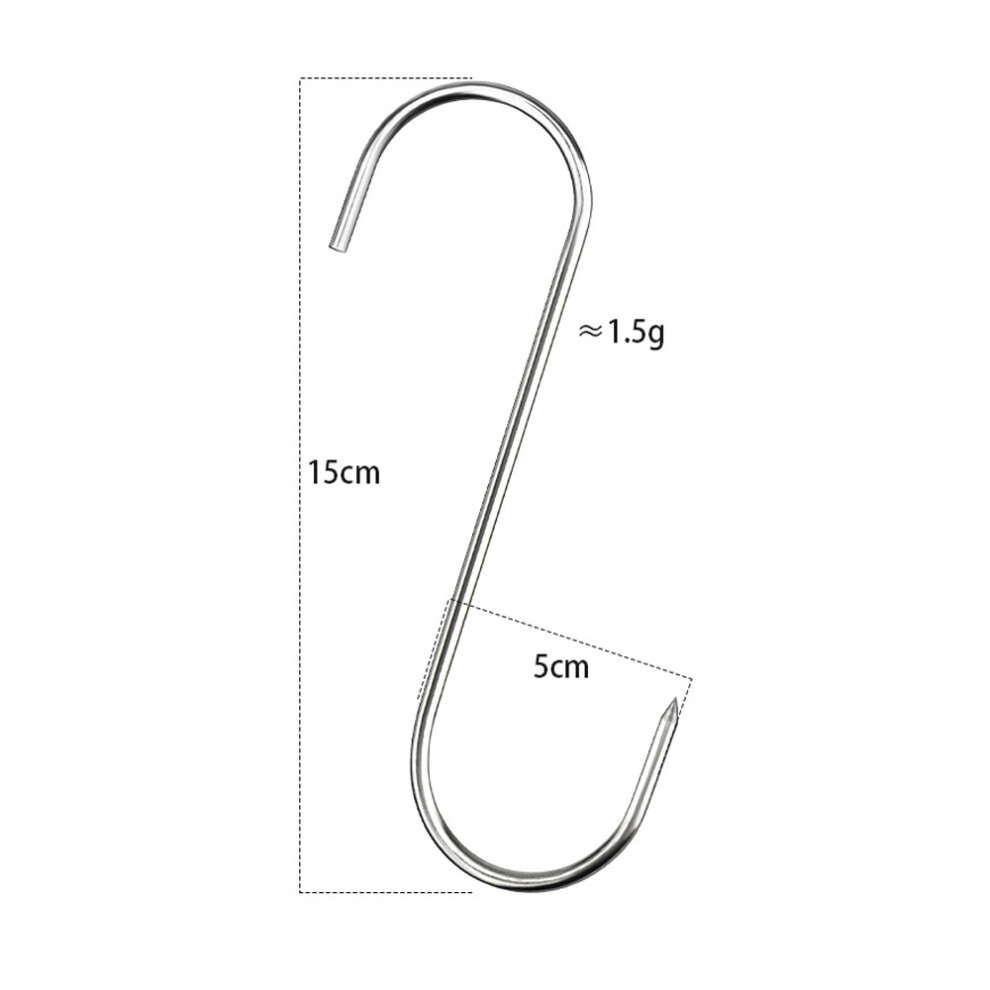 Butcher's Hook, Heavy Duty Stainless Steel S-Shaped Meat Processing Hook For Carcass Hanging, Sharp Penetration Anti-Corrosion For Hunting & 9128293442466