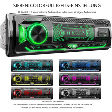 Innovatieve autoradio, enkel-DIN-ontvanger met Bluetooth handsfree, muziekstreaming, USB-weergave, AM/FM-radio, perfect voor een moderne rijervaring.