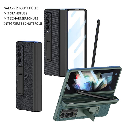 Κομψή θήκη για Samsung Galaxy Z Fold3, Βάση για στυλό S, Ενσωματωμένη θήκη με μεντεσέδες, 2