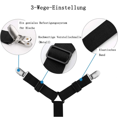 Clipes para Lençol de Cama com Elástico, Presilhas Ajustáveis com Design Triangular de Proteção, Cordas Elásticas Resistentes. 2
