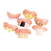 5 pieces ugly artificial teeth costume party funny crazy fake teeth props for Halloween, random shape