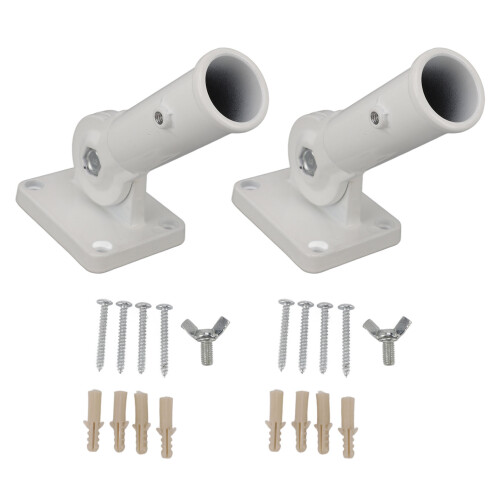 Sturdy Aluminium Flag Pole Bracket 180 Adjustable Wall Holder 2Pcs 1
