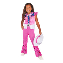 (5-6 Years, Pink/White) Barbie Childrens/Kids Cowgirl Costume