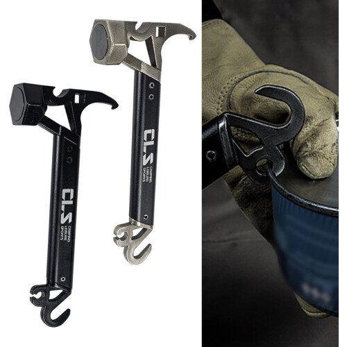 Camping Hammer AllInOne Outdoor Multi Tool, Compact, Durable Metal Head, Black 2