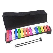 Glockenspiel Xylophone 15 Note Metal Instrument with Bright Clear Sound for Beginners and Adults
