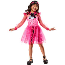 (9-10 Years, Pink/White/Black) Monster High Childrens/Kids Deluxe Draculaura Costume Dress Set