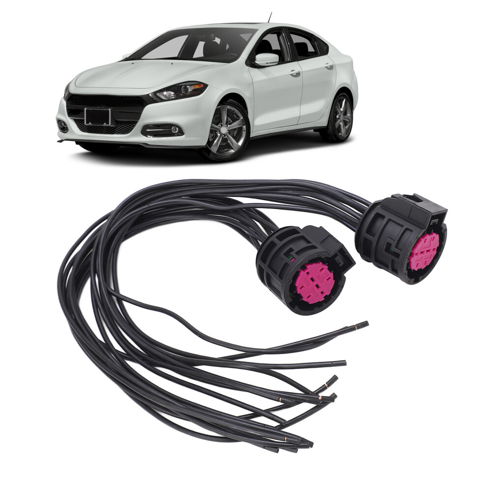 2Pcs Headlight Connector Plug Pigtail 68285243Aa Wiring Harness 7611368833037