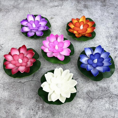 Floating Pool Lights Lotus Flower Waterproof BatteryPowered Decor For Weddings, EPP Pond Lights 2