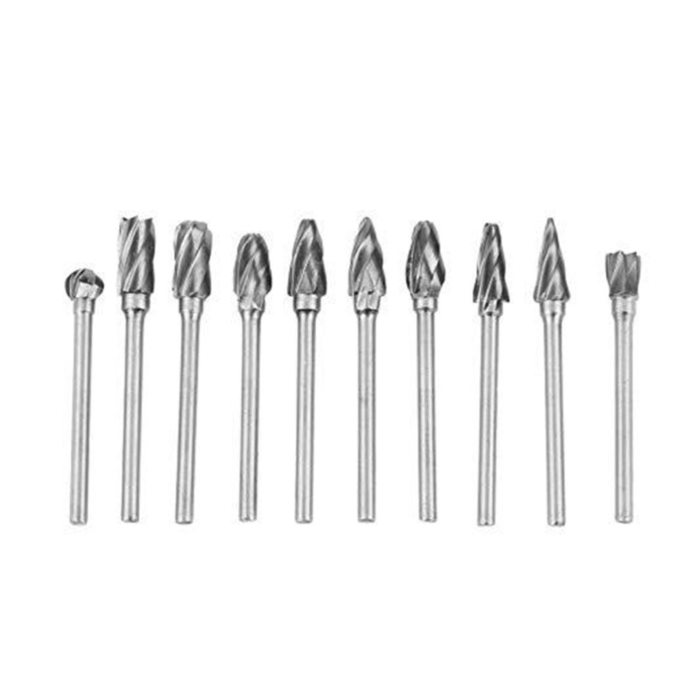 Tungsten Carbide Rotary Burrs 3X6mm 8 Flute File Cutter Set 10Pcs Grinding Abrasive Tools For Metalworking 9365049061056