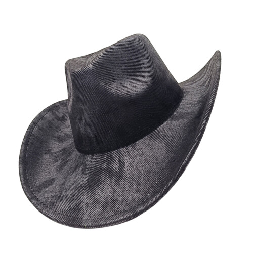 Adjustable Western Cowboy Hats Unisex Foldable Hat-Black M
