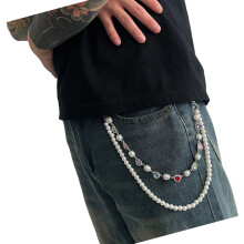 Layered Metal Waist Chain Rhinestones Floral-White K 01750