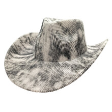 Vintage Textured Western Cowboy Hats Breathable-Gray M