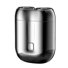 (silver) Dual Head Electric Razor for Men - Mini USB Shaver, Portable, Washable