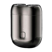 (grey) Dual Head Electric Razor for Men - Mini USB Shaver, Portable, Washable