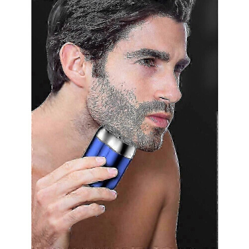 (silver) Dual Head Electric Razor for Men - Mini USB Shaver, Portable, Washable 1