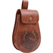Medieval Belt Bag Ancient Waist Pack For Coins Keys Stage-brown