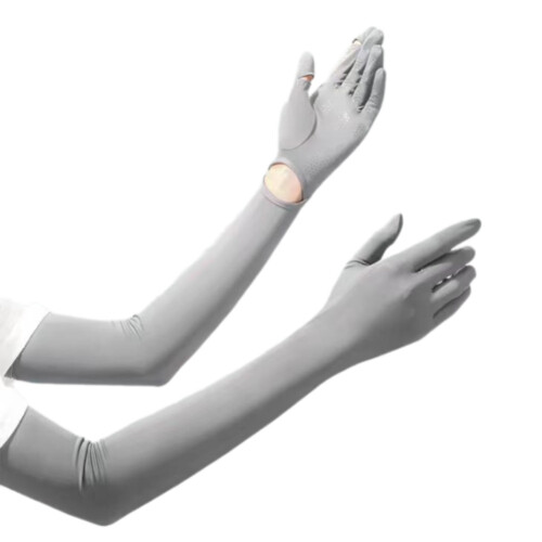 Manchons de bras avec poignée en silicone évacuant la-Gris clair