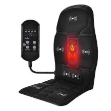 (UK Plug) Cordless Heat Therapy Massager Chair Pad, Electric Heating Vibrating Cervical Neck Back Body Cushion Massager for Car Home Lumbar Mattress