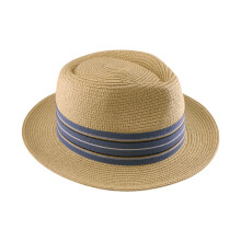 Elegant Wide Brimmed Straw Hat Blue Belt Adjustable Fit Summer