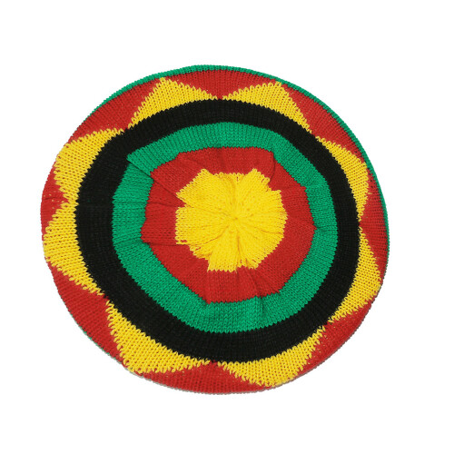 Comfortable Stretchable Jamaican Beret Hat Rainbow Color Soft-F