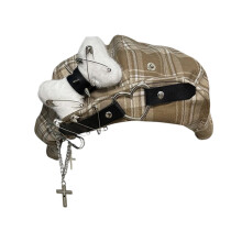 Gothic Berets Novelty Unisex Painter Hat-brown Checked soft hat