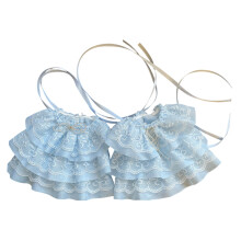 Balletcore Themed Lace Arm Protectors Layered Flounces For-Blue